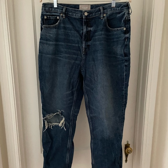 Everlane cheeky cropped (ripped knee) denim (button-up) - Picture 5 of 8